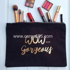 Print zipper small makeup bag canvas makeup bag
