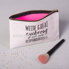 Print zipper small makeup bag canvas makeup bag