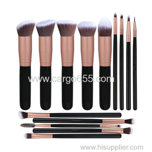 14Pcs Make Up Brushes Wood Handle Makeup Brush Set for Girl Customs Logo