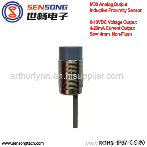 SENSONG Factory M30 Analog Output Inductive Proximity Sensors 4-20mA Output 0-10VDC Output Non-Shielded