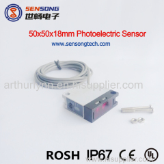 50x50x18mm 24VDC Through-Beam Sensing Mode 10M Photoelectric Infrared Optical Sensor