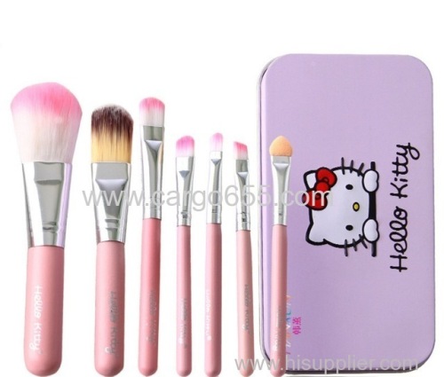 Hello Kitty 7Pcs Makeup Brush Set Mini Professional Facial Cosmetics Make Up Brushes Set