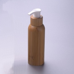 new style empty cosmetic pump bamboo container inner plastic lotion bottles and pumps bamboo cosmetic bottle