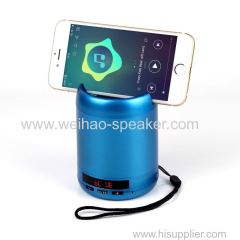 Portable mini bluetooth speaker with mobile holder display usb tf card FM radio