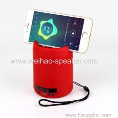 Portable mini bluetooth speaker with mobile holder display usb tf card FM radio