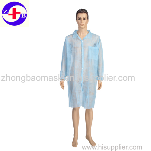 Factory Supply Disposable Nonwoven Lab Coat For Laboratory