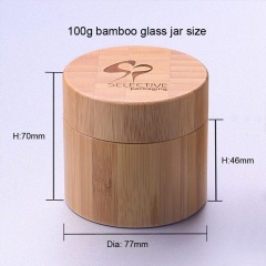 Bamboo jar 100g cream jar personal care face cream double wall jar with glass inner jar and pp cap