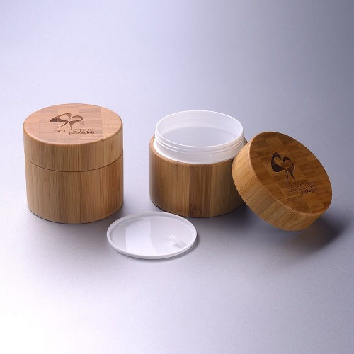 50g luxury bamboo PP plastic face cream jar cosmetic container packaging designing custom