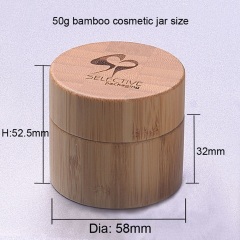 50g luxury bamboo PP plastic face cream jar cosmetic container packaging designing custom