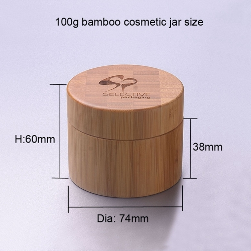 empty 100g wooden/bamboo PP plastic cream jar