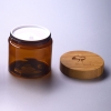 SY-ZS500-BR 89mm bamboo lid for cosmetic plastic jar 500ml empty cream jar 500g pet amber jar