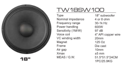 TW series sub woofer