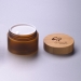 150g amber pet plastic jar for cosmetic with bamboo cap cosmetic jars with lids