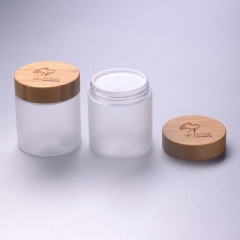 250g frosted clear pet bottle with bamboo cap