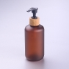 250ml boston amber pet bottle with bamboo pump