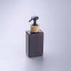 100ml brown square pet bottle with bamboo pump