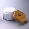 200g white pp jar with bamboo cap eco friendly cream jar Hair Mask jar cosmetic packaging