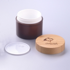 100g white pp jar with bamboo cap cream jar