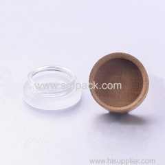 5g frosted glass jar with bamboo cap cream jar cosmetic packaging