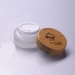30g frosted glass cream jar with bamboo cap