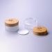 100g frosted glass jar with bamboo cap jars with bamboo lid