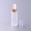 30ml frosted glass bottle with bamboo pump eco friendly cosmetic packaging lotion bottle glass packaging