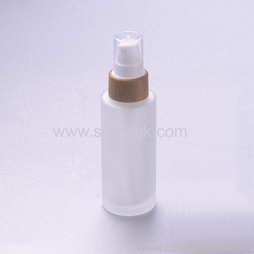 50ml frosted glass bottle with bamboo pump
