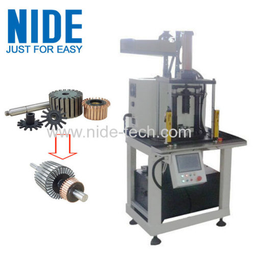 Automatic armature pressing machine for end cover shaft and commutator