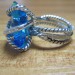 925 Sterling Silver Cable Warp 16mm x 12mm Blue Topaz for Women