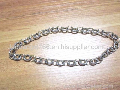 925 Sterling Silver Golden Two Tone Oval Link Chain Necklace