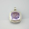 925 Sterling Silver 17mm Lavender Amethyst Albion Pendant for Necklace