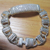 925 Sterling Silver Pave Cubic Zircon Diamond ID Bracelet