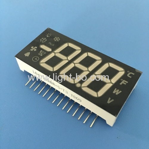 Customized multi-colour triple digit 7 segment led display common anode for Refrigerator Control