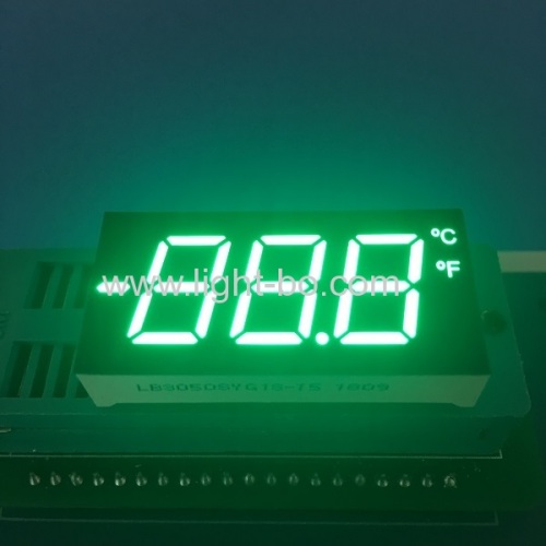 LED verde puro personalizzato a 3 1/2 cifre a 7 segmenti con catodo comune per indicatore di temperatura
