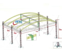 Curved truss roof system