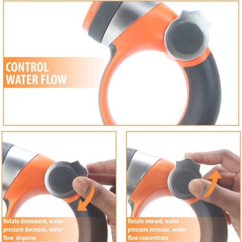 Garden water nozzle with thumb valve