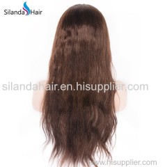 Straight #4 Silk Base Full Lace Wigs Brazilian Human Hair