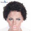 Afro Curly #1B Brazilian Remy Human Hair Full Lace Wigs
