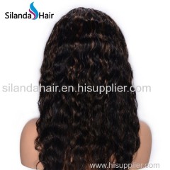 Silanda Hair #1B/30 Remy Full Lace Human Hair Wigs Body Wave