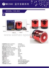 round design portable mini bluetooth speaker with usb tf card fm radio speaker phone