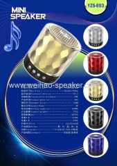 round design portable mini bluetooth speaker with usb tf card fm radio speaker phone
