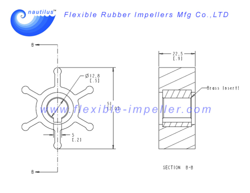 Flexible Water Pump Impeller Replace JMP 7052 Neoprene