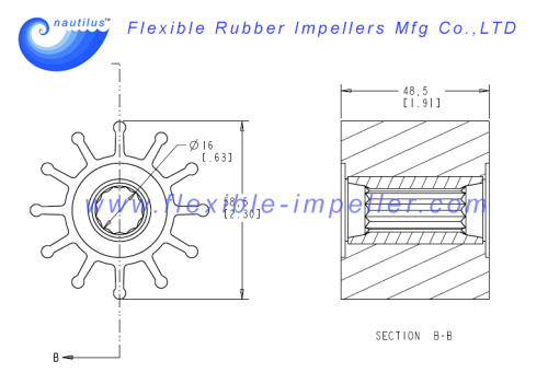 Water Pump Flexible Rubber Impeller Replace DJ Pump Impeller 09-105-1201