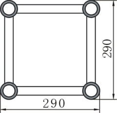 Cross type 4-Way corner for 290x290mm Square truss