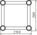 Aluminum Lighting Trussing 290x290mm 4-Way Connector