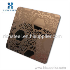 China Manufacturer Gold Mirror Etched Pattern Stainless Steel Sheets for Decoration or Elevator Cabin or Door (2)