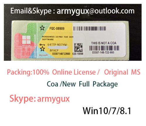 Genuine MS Win10 Pro OEM Coa Sticker 100% Online / License key Wholesale