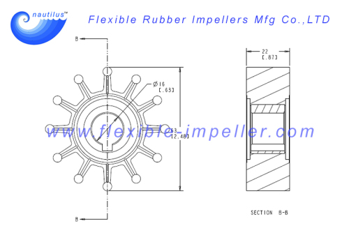 Raw Water Pump Impellers replace DJ Pump impeller 09-106-1201 Neoprene