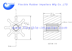 Flexible Rubber Impeller for Kohler Marine Engine replace JMP 7405 Neoprene