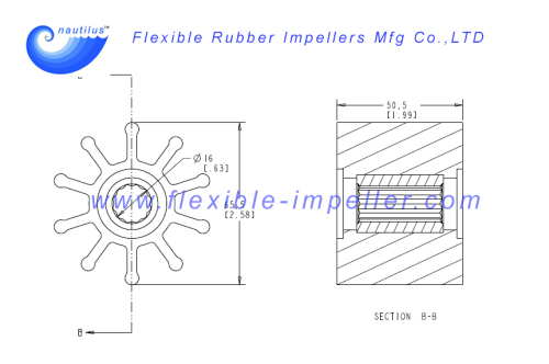 Raw Water Pump impellers for DJ Pump flexible impeller pumps replace 007-1001 Neoprene